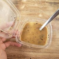 Soup. Doesnt look nice but good. Wasnt hot enough at Rekalibracija Veganski in Novi Sad