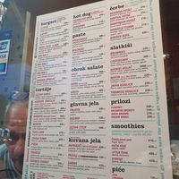 Menu at Rekalibracija Veganski in Novi Sad