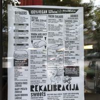 Menu at Rekalibracija Veganski in Novi Sad