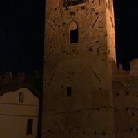 The tower at night  at Ohana Holidays in Moniga Del Garda