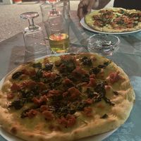 The ‘meat’ pizza  at Veganfruttariano in Milan