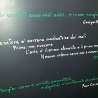 Beautiful, inspiring quotes around the restaurant at Veganfruttariano. at Veganfruttariano in Milan