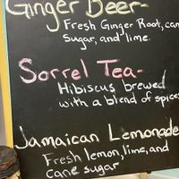 Drink menu chalkboard at Caribbean Connection in Lewisburg