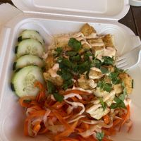 tofu rice bowl at Kaleisia Tea Lounge in Tampa