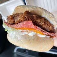 The bLT with vegan chikn at V Spot Diner in Adelaide