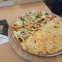 Half Veggie Boss, half Cheesy V at V Spot Diner in Adelaide