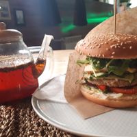 Delicious vegan burger at ZEN Vegan Burger in St Petersburg