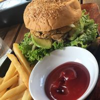 The vegan burger!!!  at What Else Cafe in Hoi An