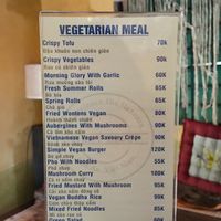 Veg*n menu at What Else Cafe in Hoi An