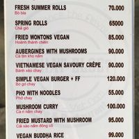 Separate vegetarian menu at What Else Cafe in Hoi An
