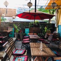 Outdoor courtyard at What Else Cafe in Hoi An