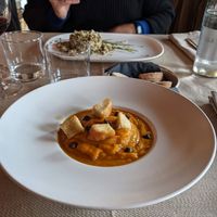 Vellutata di zucca e batata con ceci neri e crostini all'aglio at Ecosteria Parco Santi Angeli in Santi Angeli