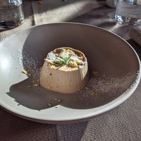 Panna cotta vegetale alla liquirizia at Ecosteria Parco Santi Angeli in Santi Angeli