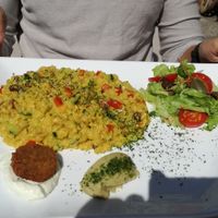 Burgul latte di cocco verdure fresche, falafel e insalatina at Ecosteria Parco Santi Angeli in Santi Angeli