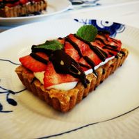 Delicious strawberry pie! at Yellow Rose in Copenhagen