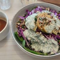 quinoa salad and coffee for brunch at Yellow Rose in Copenhagen