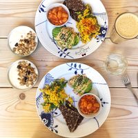 Brunch plates at Yellow Rose in Copenhagen