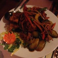 Fried enoki-take with spicey bean sauce at Yuan in Lelystad