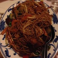 Chinese noodles with slices of soy and vegetables at Yuan in Lelystad