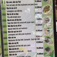 menu  at Tam Vien in Da Nang