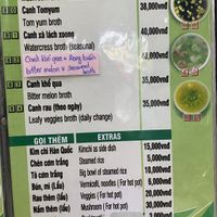 menu  at Tam Vien in Da Nang