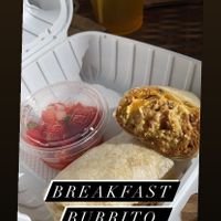 The breakfast burrito with “egg, cheese, and bacon”! 😍 at The Copper Q in Big Bear Lake