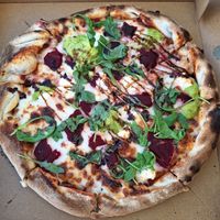 Goats cheese, beetroot and avocado pizza at The Square in St Just