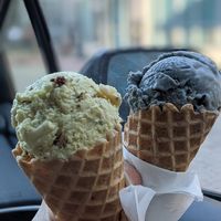 Tea and biscuits and banana brownie scoops at Monkeywrench in Salt Lake City