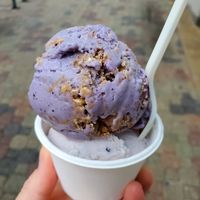 Blueberry Cobbler (top) & Lavender! Yummm! at Monkeywrench in Salt Lake City