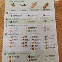 Menu card  at Cela in Hanoi