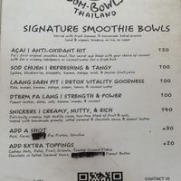 Menú   at Bom Bowls in Pai