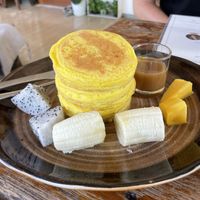 Pumpkin pancakes   at Bom Bowls in Pai