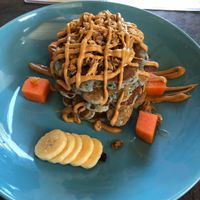 Blueberry pancakes!!!  at Bom Bowls in Pai