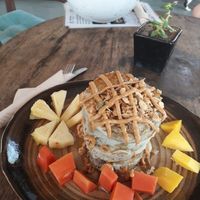 120 baht Blueberry Pancakes at Bom Bowls in Pai