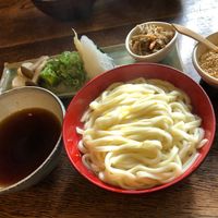 Udon with toppings and dipping sauce  at Omen in Kyoto