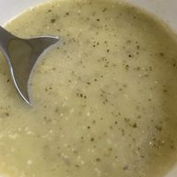 Crema de calabacín at Blu Cafe in Santiago De Compostela