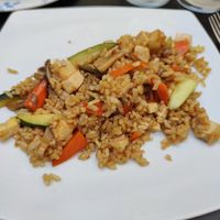 Arroz con verduras y tofu at Blu Cafe in Santiago De Compostela