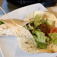 Falafel wrap - so big it makes two. at Blu Cafe in Santiago De Compostela