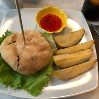 Vegan burger as of october 2019 at Blu Cafe in Santiago De Compostela