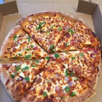Vegan pepperoni and vegan cheese pizza at Panago Pizza - Gerrard St in Toronto