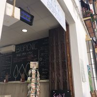 Cafe front  at BioPicnic in Ronda