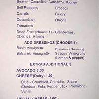 Salad Menu at Boba Nosh in Novato