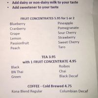Cold Drinks and Shaved Ice Menu at Boba Nosh in Novato
