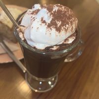 Hot chocolate (amazing)  at O Porto dos Gatos in Porto