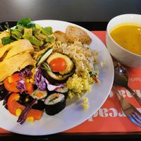 Buffet with soup at DaTerra - Mercado Beira Rio in Vila Nova De Gaia