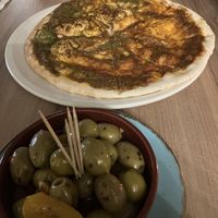 Starter olives and garlic bread w tomato   at Sorella Sorella in Gateshead
