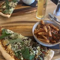 Customised pizza with pasta  at Sorella Sorella in Gateshead