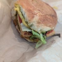 Tofu burger at Cafe Red in Seattle