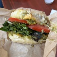 Pesto Sandwich w extra sausage   at Cafe Red in Seattle