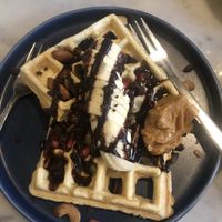 Chunky Monkey waffle in vegan   at Claus Eismanufaktur & Deli in Stuttgart